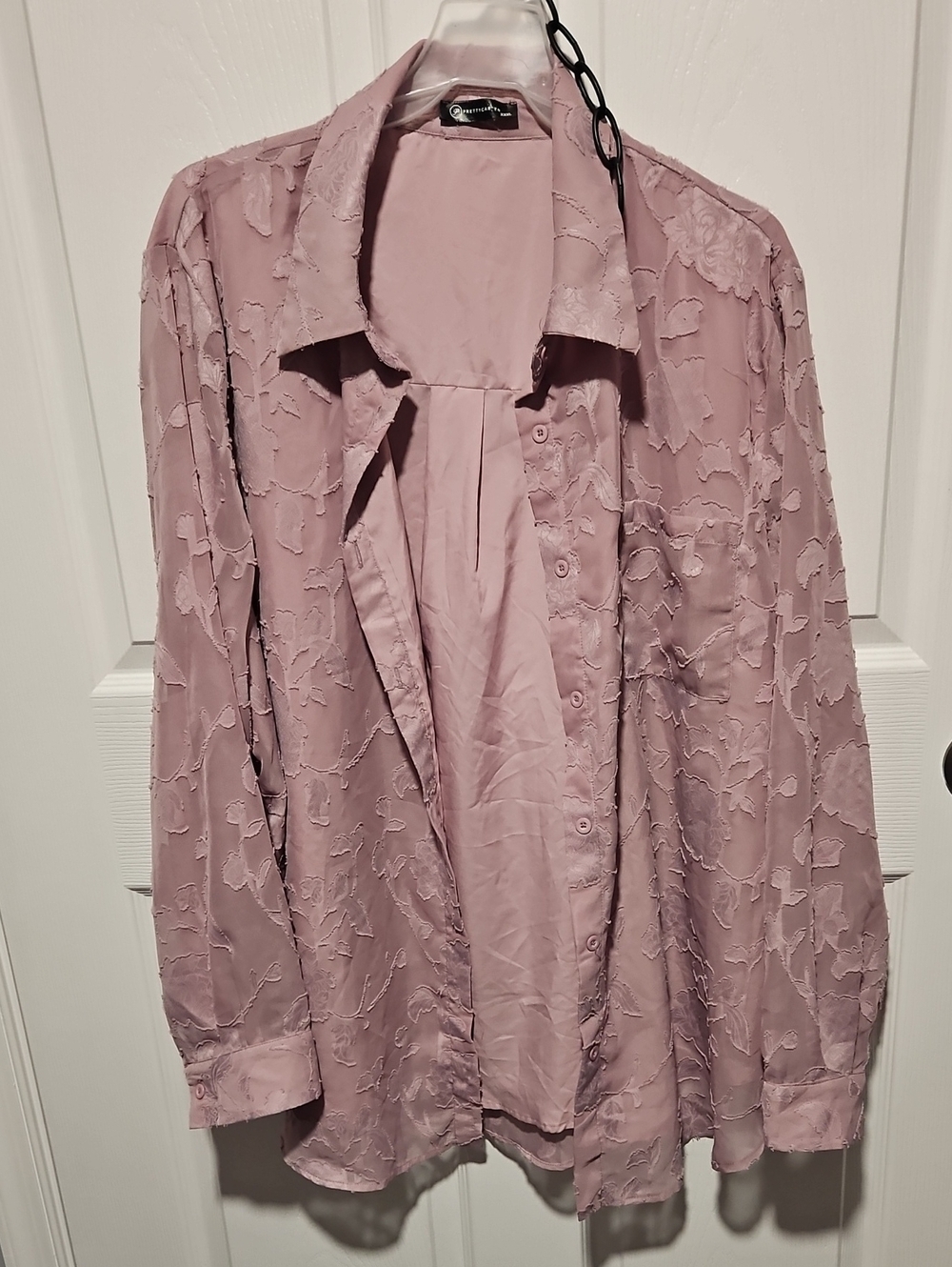 PRETTYGARDEN Blush Pink Button-Front Top